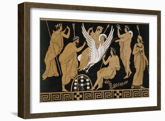 19th Century Greek Vase Illustration of Zeus Abducting Leda in the form of a Swan-Stapleton Collection-Framed Giclee Print