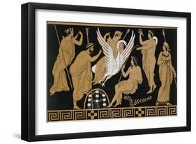 19th Century Greek Vase Illustration of Zeus Abducting Leda in the form of a Swan-Stapleton Collection-Framed Giclee Print