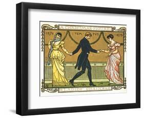 19th-Century Illustration of a Man Dancing Between Two Women-Bettmann-Framed Photographic Print