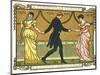 19th-Century Illustration of a Man Dancing Between Two Women-Bettmann-Mounted Photographic Print