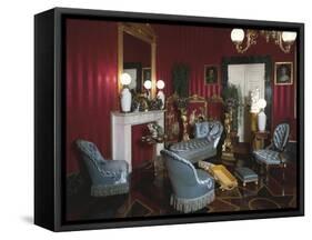 19th Century Living Room, Pitti Palace, Florence, Italy-null-Framed Stretched Canvas