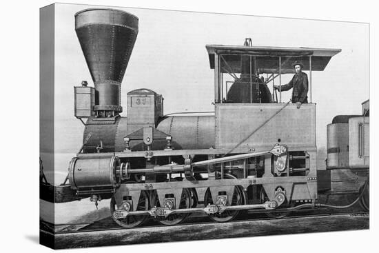 19th Century Locomotive-Science Source-Stretched Canvas