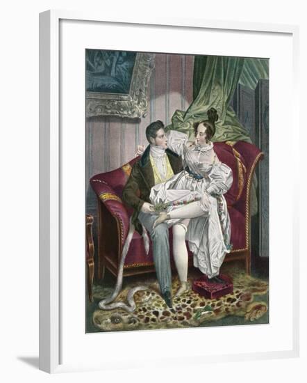 19th Century Lovers in a Drawing Room. from Illustrierte Sittengeschichte Vom Mittelalter Bis Zur G-null-Framed Giclee Print