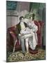 19th Century Lovers in a Drawing Room. from Illustrierte Sittengeschichte Vom Mittelalter Bis Zur G-null-Mounted Giclee Print