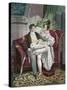 19th Century Lovers in a Drawing Room. from Illustrierte Sittengeschichte Vom Mittelalter Bis Zur G-null-Stretched Canvas