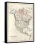 19Th Century Map Of North America-Tektite-Framed Stretched Canvas