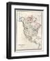 19Th Century Map Of North America-Tektite-Framed Art Print