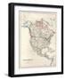 19Th Century Map Of North America-Tektite-Framed Art Print