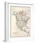 19Th Century Map Of North America-Tektite-Framed Art Print