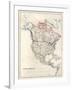 19Th Century Map Of North America-Tektite-Framed Art Print