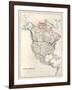 19Th Century Map Of North America-Tektite-Framed Art Print