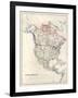 19Th Century Map Of North America-Tektite-Framed Art Print