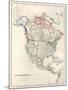 19Th Century Map Of North America-Tektite-Mounted Art Print