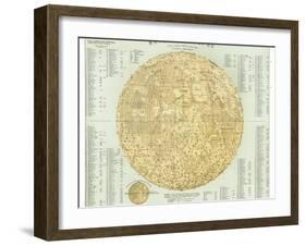 19th Century Map of the Moon-Detlev Van Ravenswaay-Framed Premium Photographic Print