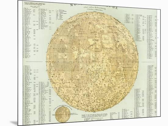 19th Century Map of the Moon-Detlev Van Ravenswaay-Mounted Photographic Print