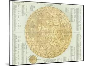 19th Century Map of the Moon-Detlev Van Ravenswaay-Mounted Photographic Print