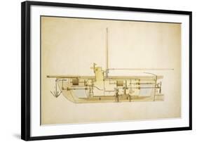 19th Century Military Submarine, Artwork-Library of Congress-Framed Photographic Print