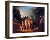 19th century painting of Daniel Boone escorting settlers through the Cumberland Gap.-Vernon Lewis Gallery-Framed Art Print