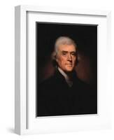 19th century painting of President Thomas Jefferson.-Vernon Lewis Gallery-Framed Art Print