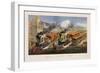 19th century print showing lightning express trains leaving the junction.-Vernon Lewis Gallery-Framed Art Print