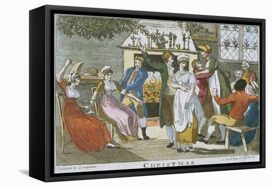 19th Century Scene of a Christmas Celebration-null-Framed Stretched Canvas