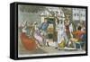 19th Century Scene of a Christmas Celebration-null-Framed Stretched Canvas