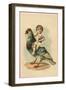 19th-Century Trade Card Depicting a Child Riding a Pigeon-null-Framed Giclee Print