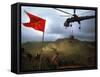 1st Air Cavalry Skycrane Helicopter Delivering Ammunition and Supplies to US Marines-Larry Burrows-Framed Stretched Canvas