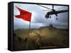 1st Air Cavalry Skycrane Helicopter Delivering Ammunition and Supplies to US Marines-Larry Burrows-Framed Stretched Canvas