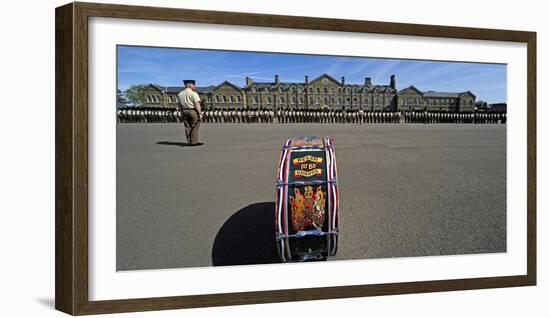1st Battalion Welsh Guards on the Drill Square at Cavalry Barracks, Hounslow, London-null-Framed Photographic Print