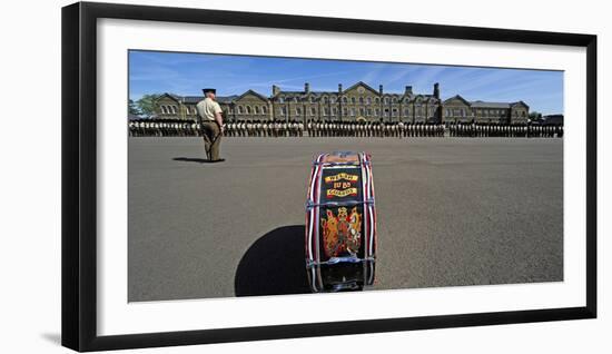 1st Battalion Welsh Guards on the Drill Square at Cavalry Barracks, Hounslow, London-null-Framed Photographic Print