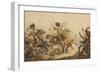 1st Life Guards Charging French Artillery at the Battle of Waterloo in 1815, 1820-William Heath-Framed Giclee Print