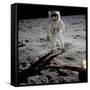 1st Steps of Human on Moon: American Astronaut Edwin "Buzz" Aldrinwalking on the Moon-null-Framed Stretched Canvas