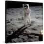 1st Steps of Human on Moon: American Astronaut Edwin "Buzz" Aldrinwalking on the Moon-null-Stretched Canvas