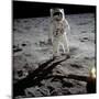 1st Steps of Human on Moon: American Astronaut Edwin "Buzz" Aldrinwalking on the Moon-null-Mounted Photo
