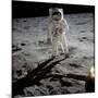 1st Steps of Human on Moon: American Astronaut Edwin "Buzz" Aldrinwalking on the Moon-null-Mounted Photo