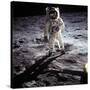 1st Steps of Human on Moon: American Astronaut Edwin "Buzz" Aldrinwalking on the Moon-null-Stretched Canvas