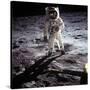 1st Steps of Human on Moon: American Astronaut Edwin "Buzz" Aldrinwalking on the Moon-null-Stretched Canvas