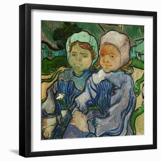 2 fillettes. Oil on canvas (June 1890) 51.2 x 51 cm R.F. 1954-16.-Vincent van Gogh-Framed Giclee Print