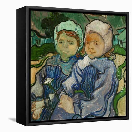 2 fillettes. Oil on canvas (June 1890) 51.2 x 51 cm R.F. 1954-16.-Vincent van Gogh-Framed Stretched Canvas