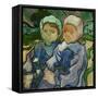 2 fillettes. Oil on canvas (June 1890) 51.2 x 51 cm R.F. 1954-16.-Vincent van Gogh-Framed Stretched Canvas