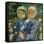 2 fillettes. Oil on canvas (June 1890) 51.2 x 51 cm R.F. 1954-16.-Vincent van Gogh-Framed Stretched Canvas