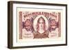 2 Pesetas Bill, 1938, Spanish Currency from the Civil War Period, 1936-39-null-Framed Art Print