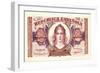 2 Pesetas Bill, 1938, Spanish Currency from the Civil War Period, 1936-39-null-Framed Art Print