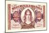 2 Pesetas Bill, 1938, Spanish Currency from the Civil War Period, 1936-39-null-Mounted Art Print