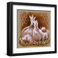 2 Poules-Stephanie Holbert-Framed Art Print