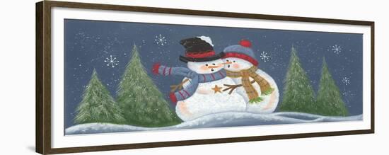 2 Snowmen Possibly Hugging-Beverly Johnston-Framed Giclee Print