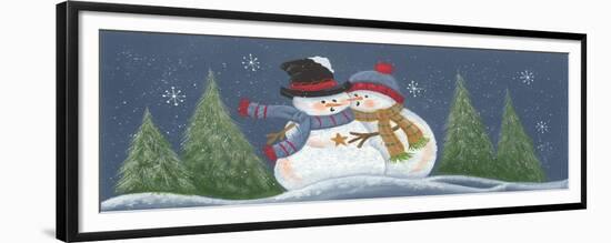 2 Snowmen Possibly Hugging-Beverly Johnston-Framed Giclee Print