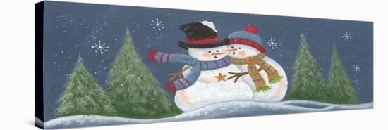 2 Snowmen Possibly Hugging-Beverly Johnston-Stretched Canvas