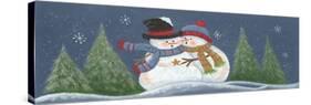 2 Snowmen Possibly Hugging-Beverly Johnston-Stretched Canvas